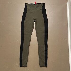 SPANX Olive and Black Active Leggings